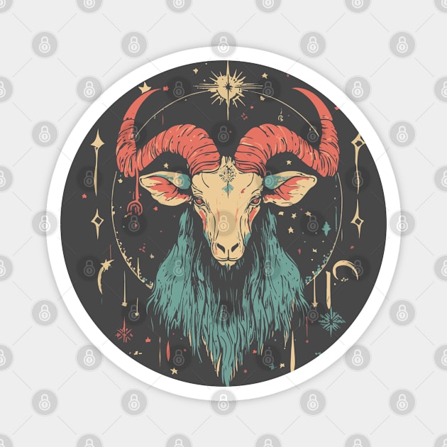 Pastel Capricorn Zodiac Sign - Surreal Pop Art Magnet by TuncGK